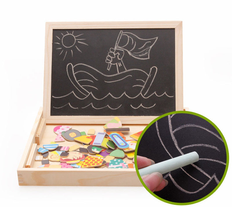 Creative Critters Magnetic Puzzle & Drawing Easel – Double-Sided Fun for Little Artists!