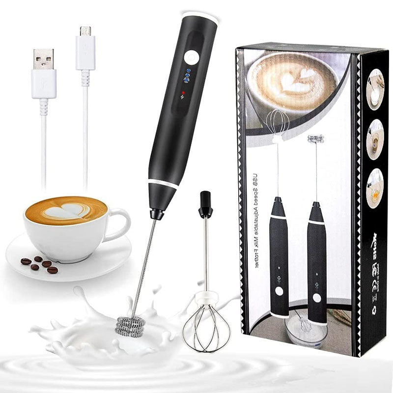 Milk Frother Electric Egg Beater USB Charging Mixer For Coffee Drink Portable Electric Milk Frothers Handheld Blender Cappuccino Cream Egg Beater Food Blender USB Mini Coffee Maker Whisk Mixer