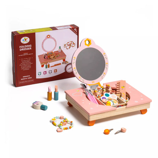 Robud Wooden Cosmetic Makeup Preschool Toys Set Pretend Play Baby Gifts