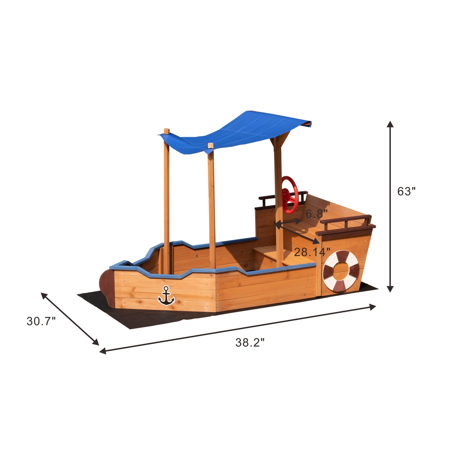 Wooden Sandbox With Storage Bench And Seat, Outdoor Toys For Children Aged 3-8 Years