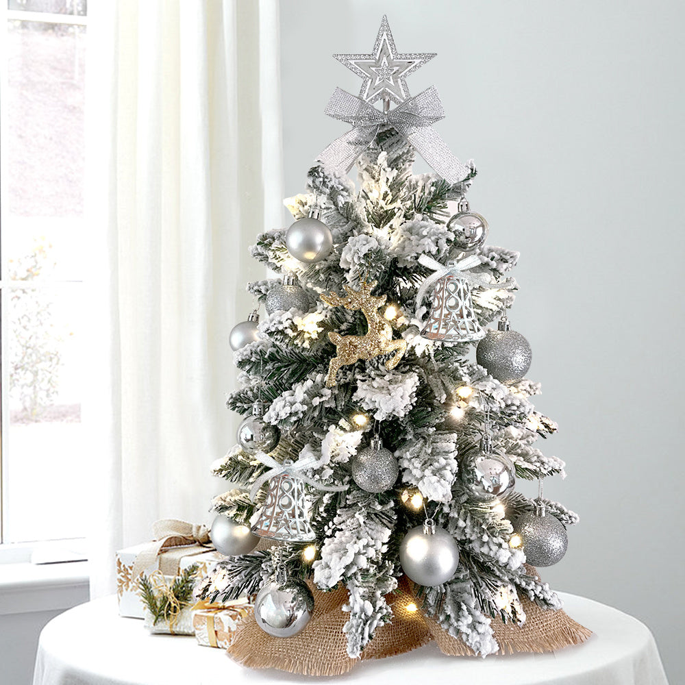 Silver Sparkle Mini Christmas Tree – 2ft Tabletop Holiday Elegance