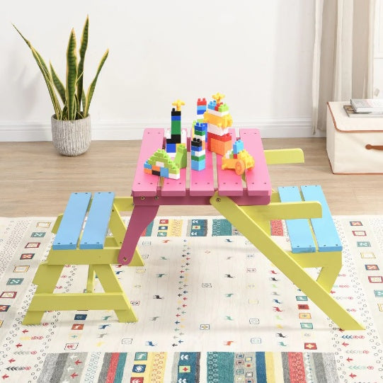 KID'S MULTI-FUNCTIONAL ARM CHAIR,TABLE 2 BENCHES