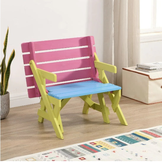 KID'S MULTI-FUNCTIONAL ARM CHAIR,TABLE 2 BENCHES